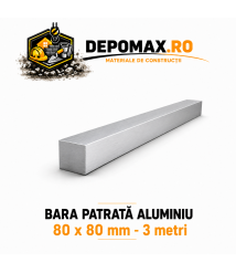 Bara patrata aluminiu 80 x 80 mm, 3 metri, EN AW-2007